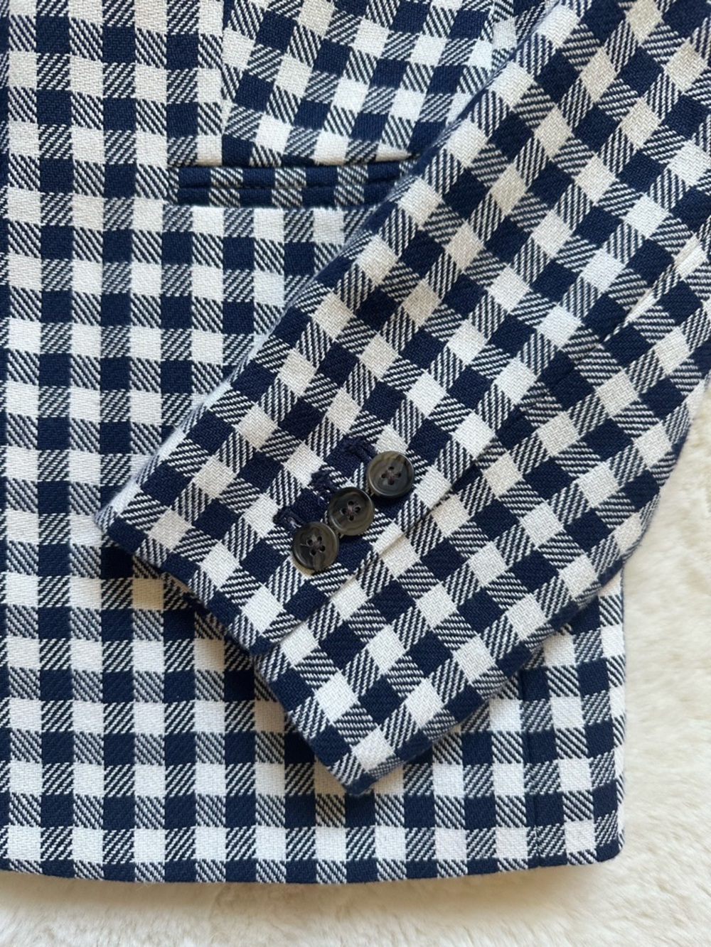 J. Crew Navy and White Gingham Blazer - Picture 9 of 11